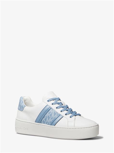 Poppy Leather and Logo Stripe Sneaker 